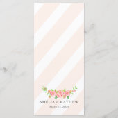 パーソナライズされたピンク結婚牡丹 メニュー (裏面)