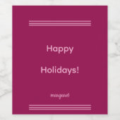 パーソナライズされたピンク色のマルーンストライプ ワインラベル (シングルラベル)