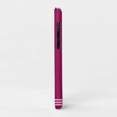 パーソナライズされたピンク色のマルーンストライプ Case-Mate iPhoneケース (裏面/左)