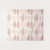 パーソナライズされたピンク赤40歳の誕生日の背景 タペストリー (正面(横))