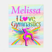 パーソナライズされたピンクIは体操フリースブランケット フリースブランケット (正面)