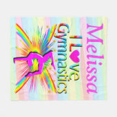 パーソナライズされたピンクIは体操フリースブランケット フリースブランケット (正面(横))