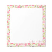 パーソナライズされたピンスタイリッシュクフローラ水色縁ど ノートパッド (正面)