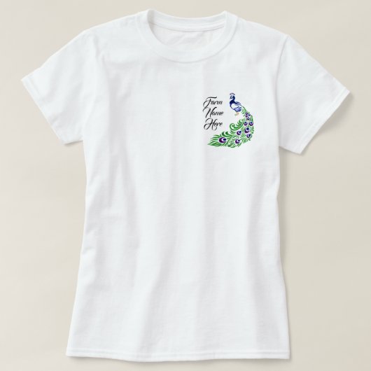 パーソナライズされたピーコックファームロゴ Tシャツ (デザイン正面)