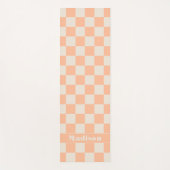 パーソナライズされたピーチ市松模様にパステルパターン ヨガマット (正面)