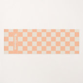 パーソナライズされたピーチ市松模様にパステルパターン ヨガマット (正面(横))