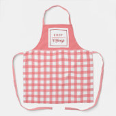 パーソナライズされたピ市松模様にク女子エプロン エプロン (正面)