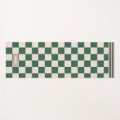 パーソナライズされたピ市松模様にックと緑 ヨガマット (正面(横))