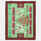 パーソナライズされたファミリークリスマスツリーファーム2.0 フリースブランケット (正面)