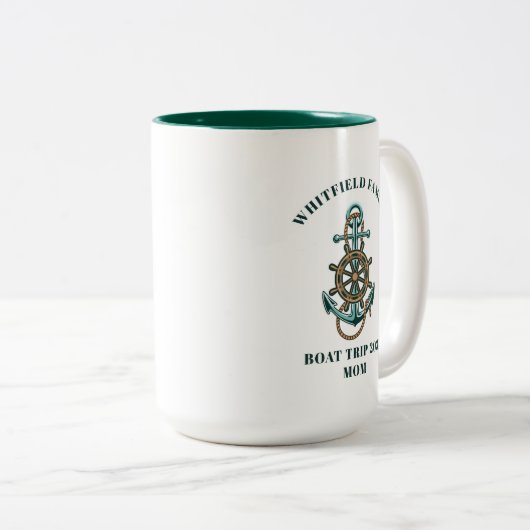 パーソナライズされたファミ航海のリ懇親会ボートトリップ ツートーンマグカップ (正面右)