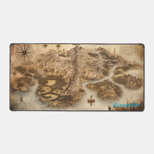 パーソナライズされたファンタジーマップデスクマット デスクマット