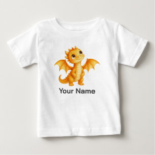 パーソナライズされたファンタジー 珍しいベビードラゴン キッズ ベビーTシャツ