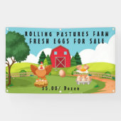 パーソナライズされたファームの生卵の販売ファーム写真 横断幕 (横)