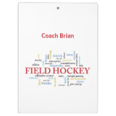 パーソナライズされたフィールドホッケーコーチありがとうお言葉 クリップボード (裏面)