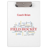 パーソナライズされたフィールドホッケーコーチありがとうお言葉 クリップボード (正面)