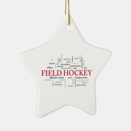 パーソナライズされたフィールドホッケーコーチありがとうお言葉 セラミックオーナメント (右)