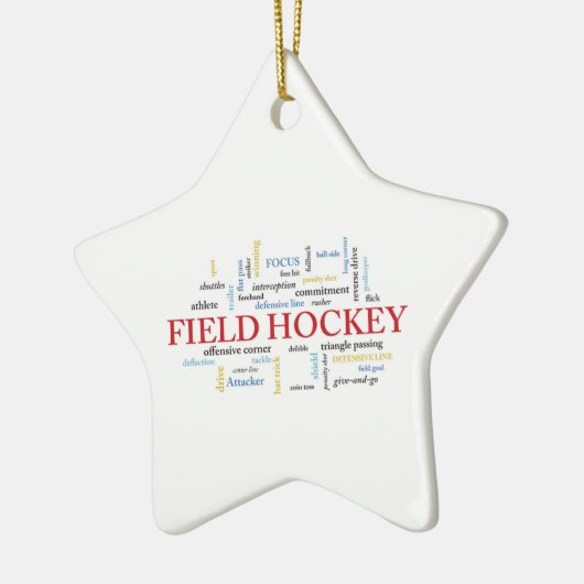 パーソナライズされたフィールドホッケーコーチありがとうお言葉 セラミックオーナメント (左)