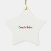 パーソナライズされたフィールドホッケーコーチありがとうお言葉 セラミックオーナメント (裏面)