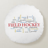 パーソナライズされたフィールドホッケーコーチありがとうお言葉 ラウンドクッション (正面)