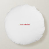 パーソナライズされたフィールドホッケーコーチありがとうお言葉 ラウンドクッション (裏面)
