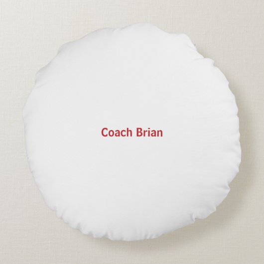 パーソナライズされたフィールドホッケーコーチありがとうお言葉 ラウンドクッション (裏面)