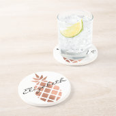 パーソナライズされたフェイクバラ金ゴールド箔 コースター (側面)