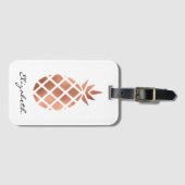 パーソナライズされたフェイクバラ金ゴールド箔 ラゲッジタグ (正面横)