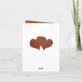 パーソナライズされたフェイク皮革結婚3周年記念 カード (裏面)