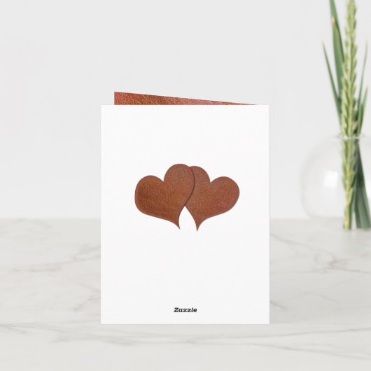 パーソナライズされたフェイク皮革結婚3周年記念 カード (裏面)