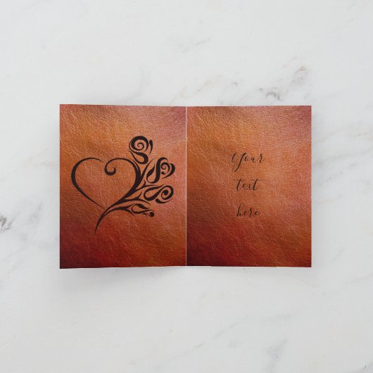 パーソナライズされたフェイク皮革結婚3周年記念 カード