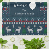 パーソナライズされたフェイク編み物 キッチンタオル (折り畳み)