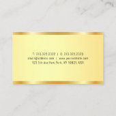 パーソナライズされたフェイク金ゴールドの外観モダン 名刺 (裏面)