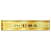 パーソナライズされたフェイク金ゴールド デスクネームプレート (正面)