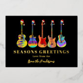 パーソナライズされたフェスティバルギター季節のごあいさつ金ゴールド 箔シーズンカード (正面)