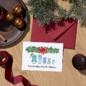 パーソナライズされたフェスティバルブーツファミリークリスマスカード シーズンカード