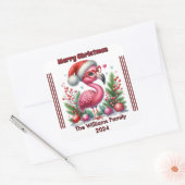 パーソナライズされたフェスティバル付きクリスマスフラミンゴしゃれている スクエアシール (封筒)