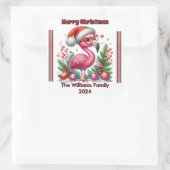 パーソナライズされたフェスティバル付きクリスマスフラミンゴしゃれている スクエアシール (バッグ)