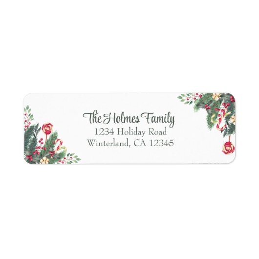 パーソナライズされたフェスティバル差出人住所 ラベル (正面)