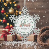 パーソナライズされたフェスティブアドベンチャー スノーフレークピューターオーナメント