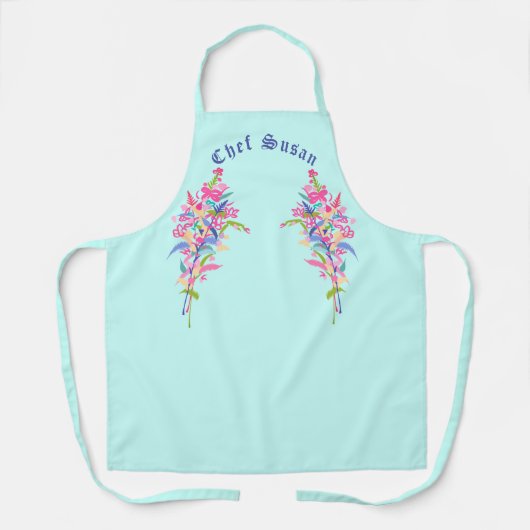 パーソナライズされたフェミニンエレガントフローラ4月 エプロン (正面)