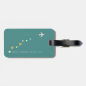 パーソナライズされたフェミニンエレガント青 ラゲッジタグ (裏面横)