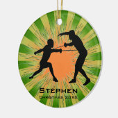 パーソナライズされたフェンシングオーナメント セラミックオーナメント (左)