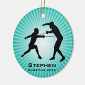 パーソナライズされたフェンシングオーナメント セラミックオーナメント (左)