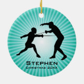 パーソナライズされたフェンシングオーナメント セラミックオーナメント (裏面)