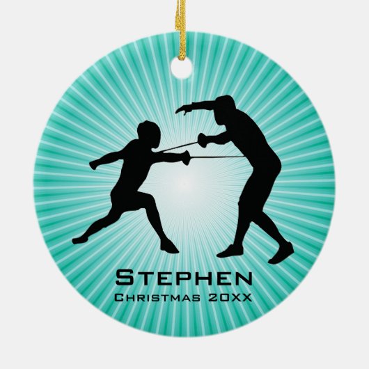 パーソナライズされたフェンシングオーナメント セラミックオーナメント (裏面)