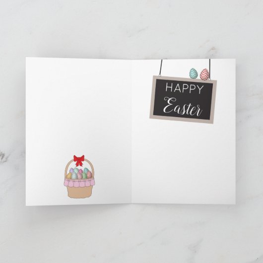 パーソナライズされたフォトイースターバスケットパステル卵 シーズンカード (内部)