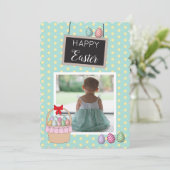 パーソナライズされたフォトイースターバスケットパステル卵 シーズンカード (スタンド正面)