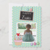 パーソナライズされたフォトイースターバスケットパステル卵 シーズンカード (正面)