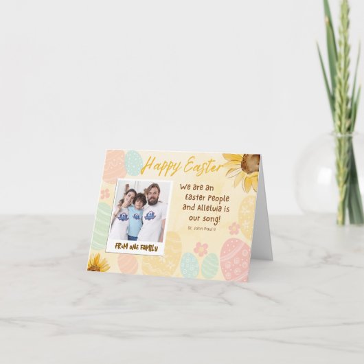 パーソナライズされたフォトイースターフラットホリデーカード カード (正面)