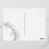 パーソナライズされたフォトウォーターカラークリスマスリース 箔シーズンポストカード (裏面)